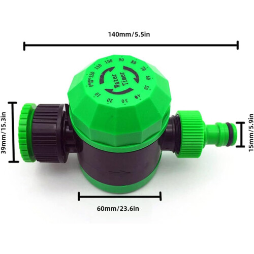 Garden Watering Timer with Automatic ShutOff, 120Minute Mechanical Irrigation Controller Green 1