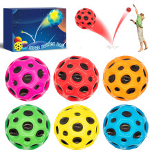 Pack of 6 Jump Ball Mini Colored Bounce Hole Ball Toy, Super Bouncing Space Ball