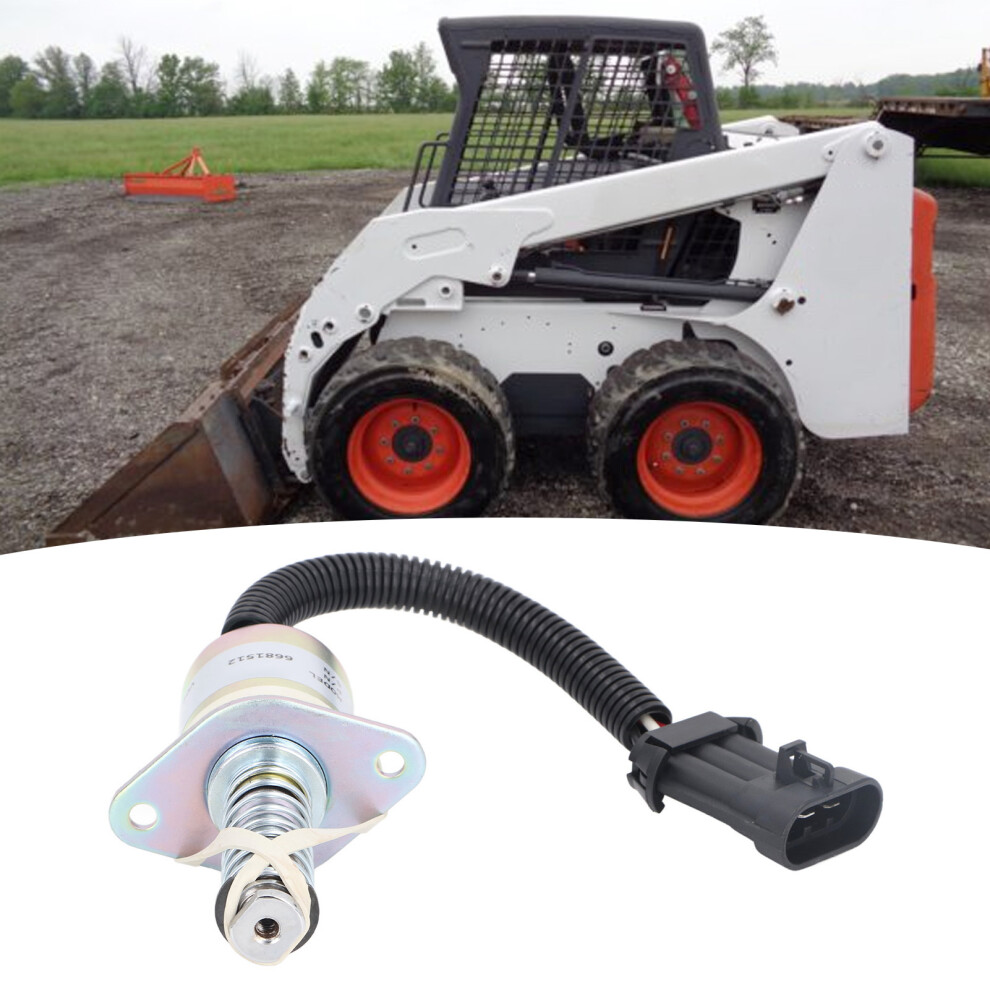 12V Fuel Shut Off Solenoid Valve For Bobcat Skid Steer S150 S160 S185 7681368757497