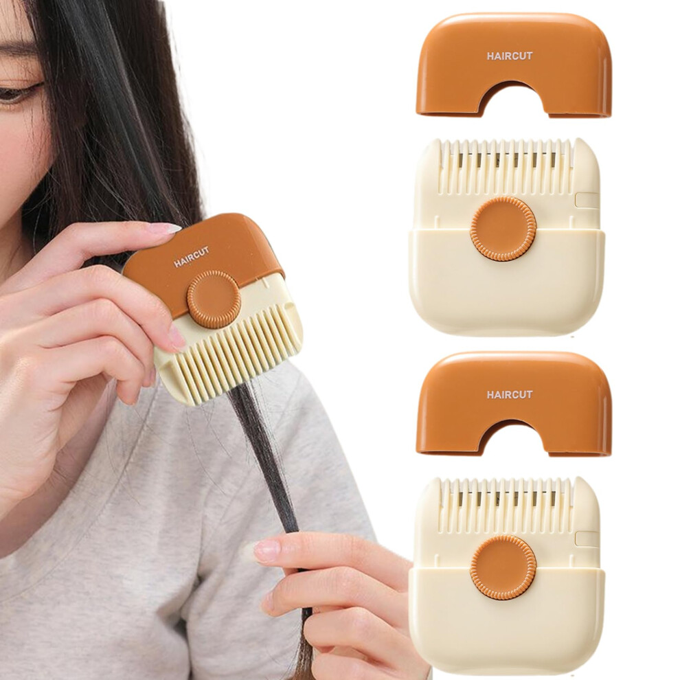 2PCS Split Ends Hair Trimmer for Women with Adjustable Length, Detachable Stainless Steel Hair Cutting Comb