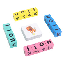 1 Set Wooden Spelling Block Toy Alphabet Learning for Toddlers Reading Toy Letter Cognitive Games for Kindergarten Recognition Toy Wooden