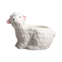 Artistic Animal Molded Earthenware Flower Container-Male sheep