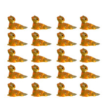 Set of 20 Small Luminous Resins Lizards Glowing in Dark-Amber