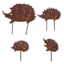 Decorative Garden Stakes Set Metal Garden Ornaments-4 hedgehogs