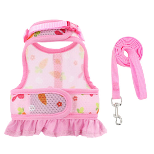 Adjustable Rabbits Skirt Leash Rabbits Harness Leash- pink L