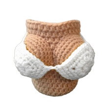 Afneembare bikini's wijnfles hoes gehaakte bikini's wijnfles-Wit