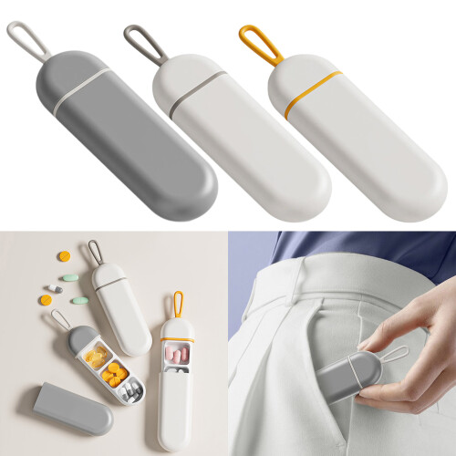 Conteneur de médicaments étanche, boîte de-orange blanc 2