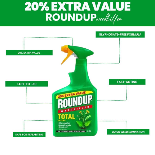 Roundup Roundup Total Optima Glyphosate Free 1L Plus 20 Percent Extra Value 1