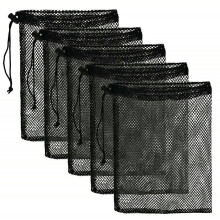 Nylon Mesh Drawstring Bag Breathable Storage Sack with Sliding Lock Lightweight Laundry and Delicate Items Organizer