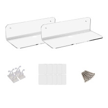 Clear Acrylic Floating Shelves Stylish Acrylic Wall Shelves For Home Office Bathroom Transparent Wall Storage Display Racks Decorative Floating Displa