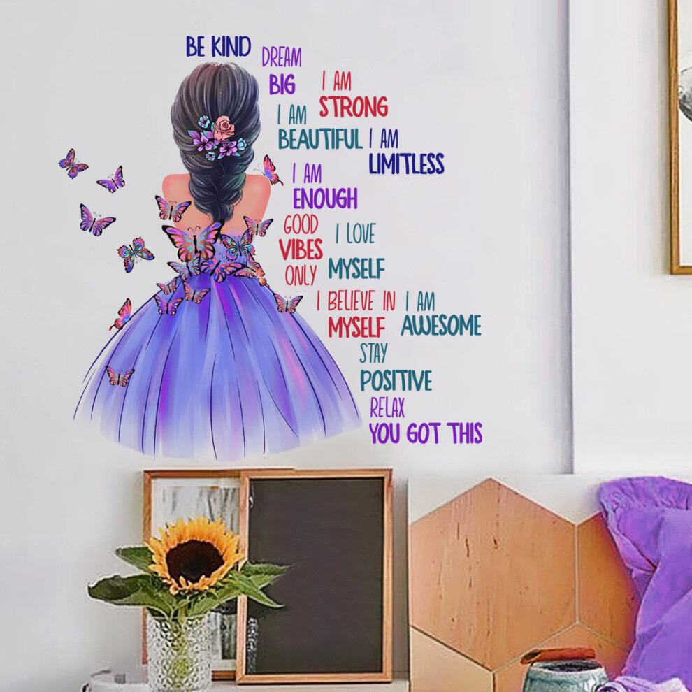 Butterfly Wall Art Decals, Wide Application Inspirational Quotes Peel And Stick For Girls Bedroom Baby Nursery