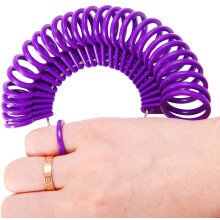 Stainless Steel Ring Sizer, 27 Piece Set, Half Size Measurement, Reusable With Magnifying Glass For Clear Scale Reading