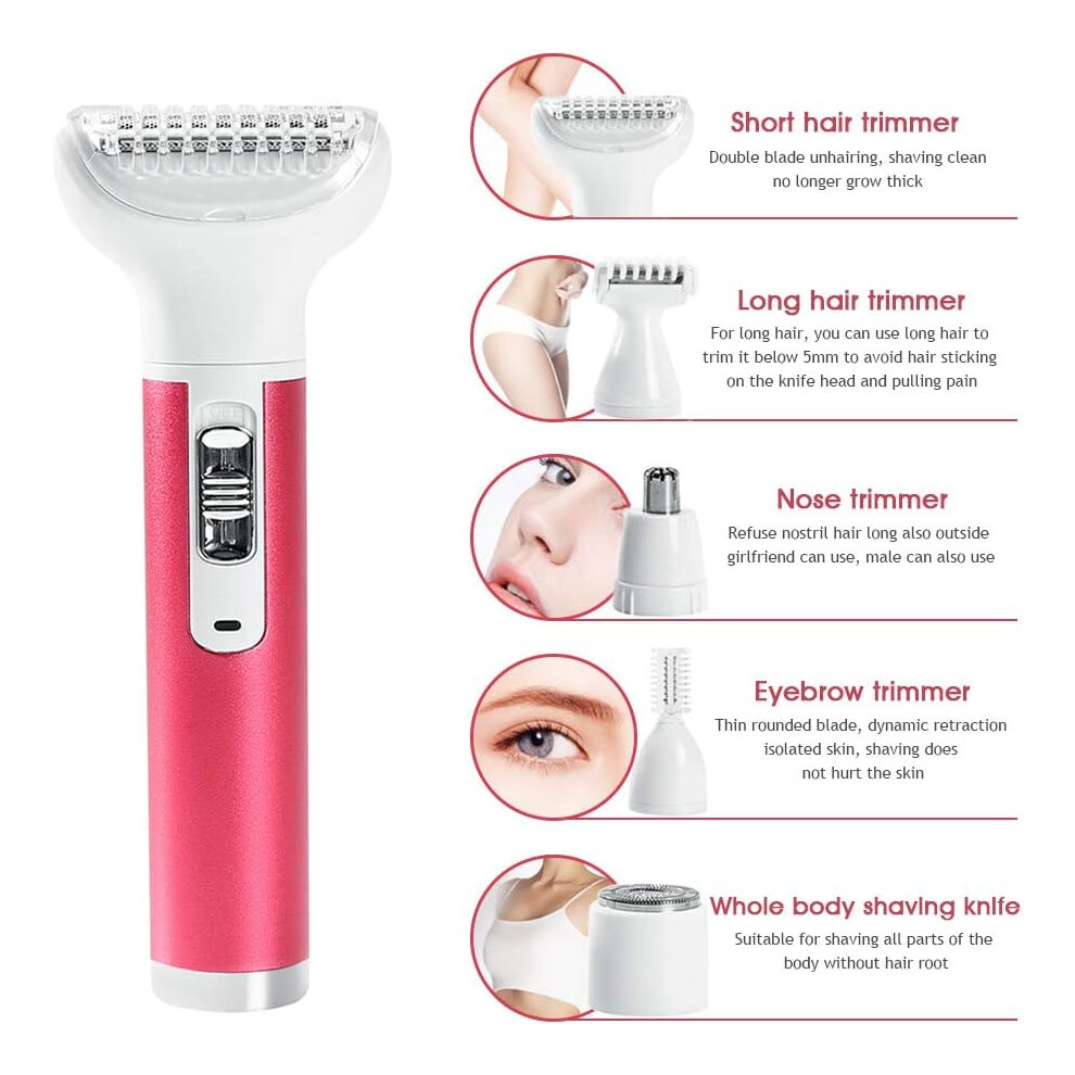 Effortless Grooming System, Electric Razor Multi-Use Shaving Kit For Women And Men, Painless Hair Removal, Stainless Steel Blades, Portable