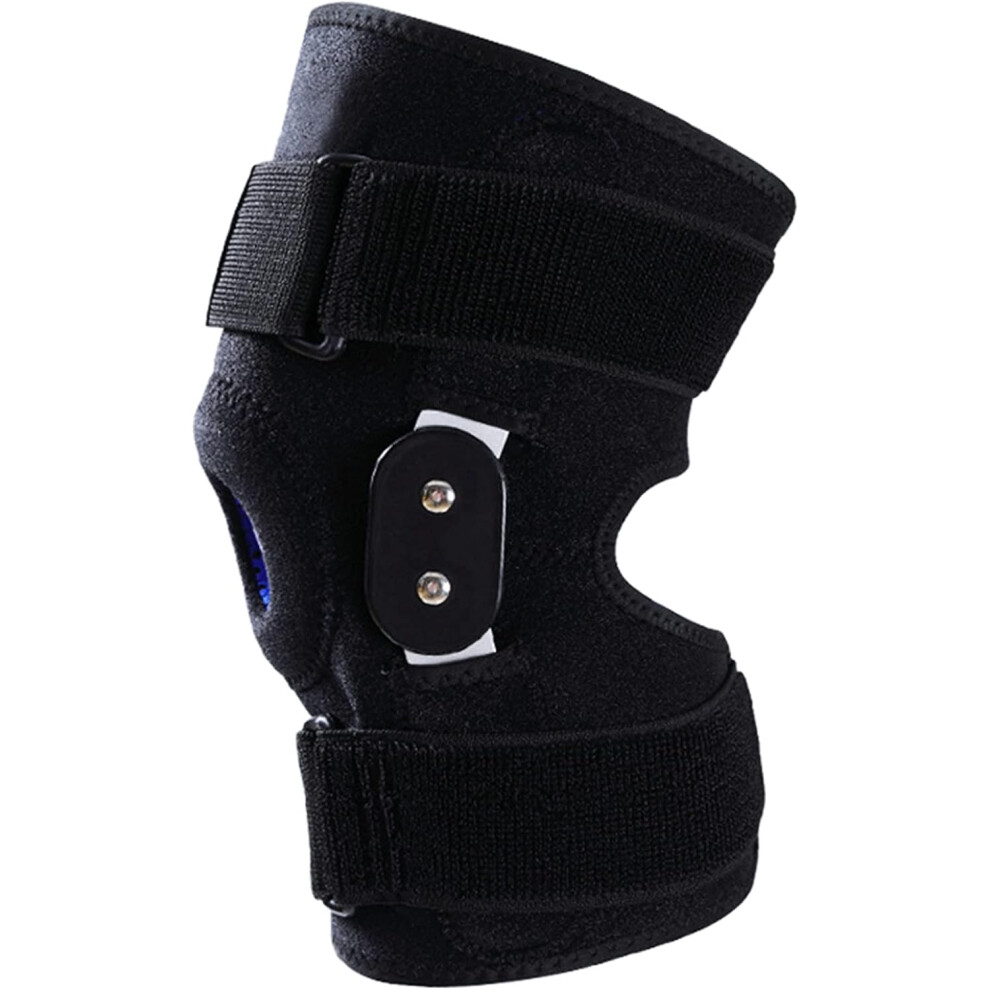 Hinged Knee Brace with Side Stabilizers, Medical Orthopedic Knee Support for Knee Pain Relief and Recovery Aid, Adjustable Support with Open Patella