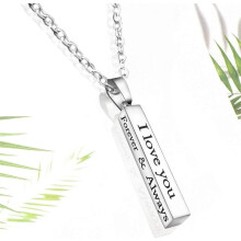 Pingente personalizado para guardar cinzas, joia memorial de aço inoxidável para cinzas de cremação, design exclusivo e gravado.