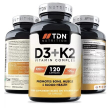 TDN Nutrition Vitamin D3 + K2 120 Capsules