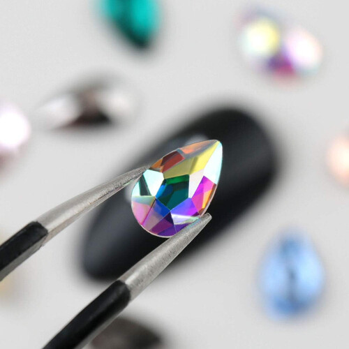 Τρισδιάστατες διακοσμήσεις με επίπεδες κρυστάλλους σε χρώμα Ab, γυάλινα στρας για 2