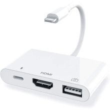 Cuibheoir AV Digiteach d'iPhone go HDMI, Comhoiriúnacht Leathan agus Dearadh Inaistrithe le haghaidh Scáthánú Scáileáin Gan Stró