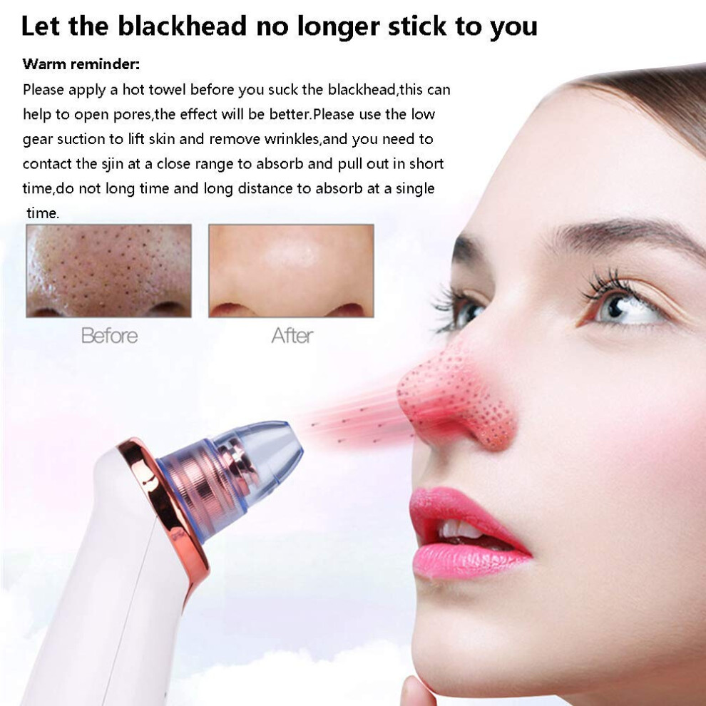 Electric Blackhead Remover Vacuum, Facial Pore Cleaner With Replaceable Suction Probes For All Skin Types, Blackhead Extractor Tool With Touch