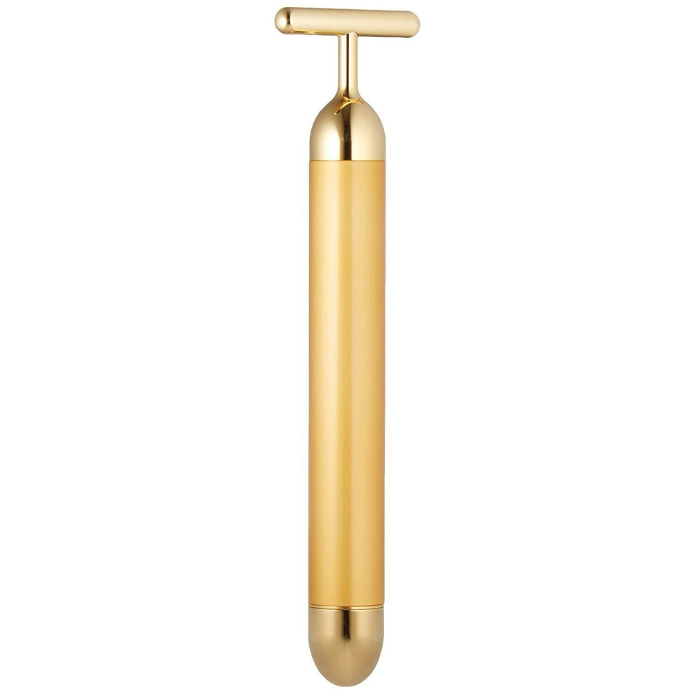 Gold Radiant Facial Revitalizer, Skin Care T-Shape Facial Massager Tools Boost Metabolism & Reduce Wrinkles, Anti-Aging Micro Vibration Massage Tool
