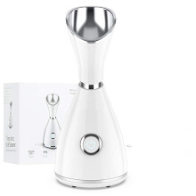 Warm Mist Nano Ionic Steamer, Deep Hydration And 10X Penetration For Facial Treatments, Professional Facial Spa At Home (White)