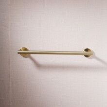 Luxury Bathroom Towel Bar, Stainless Steel 40Cm Wall Mount Gold Finish Round Shape, Easy Installation Concealed Screw Mount