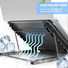 Laptopstandaard van mesh, ergonomisch ontwerp zorgt voor een comfortabele houding, opvouwbaar ontwerp voor gemakkelijk transport, geventileerd om