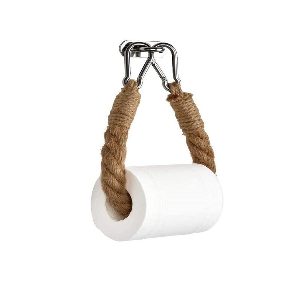 Nautical Rattan Wall Mounted Paper Towel Holder, Elegant Design With 45Mm X 15Mm Ring Plate, Industrial Elegance 22Mm Rope Diameter For Country Chic-image-OPC-PPQWF8R-NEW
