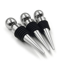 Rolhas de vinho em aço inoxidável, reutilizáveis e duráveis, com vedação hermética de silicone que mantém as bebidas frescas, design à prova