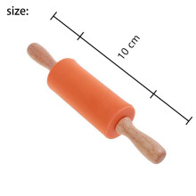 Rodillo para hornear, rodillo de silicona antiadherente de superficie lisa con mango de madera de roble natural, perfecto para niños y para usar en