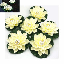 Sustainable Artificial Floating Foam Lotus Flowers For Patio Koi Pond Decor, Lifelike Foamy Material Wide Application