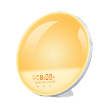 Sveglia luminosa con luce ambientale, sveglia con alba e luce ambientale per chi ha il sonno pesante, sveglia vibrante da letto, 9 suoni naturali, 8