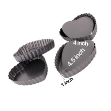 Encantadores moldes para mini tartaletas con forma de corazón, fabricados en acero al carbono de grado comercial, con superficie antiadherente para