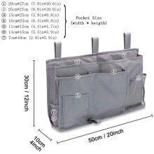 College Life Companion, Beside Storage Bag for Dorms and Bunk Beds, Designed with Full Coverage Velcro and Reinforced Seams for Longevity
