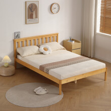 (4ft6 Double, Caramel) Riga Wooden Bed Frame with Lucy Mattress
