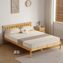 (5ft Kingsize, Caramel) Riga Wooden Bed Frame with Lucy Mattress