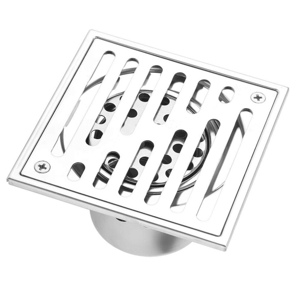 Floor Drain Stainless Steel Square Anti-Odor Bathroom Waste Gate Shower Drainer With Large Caliber (110 * 110Mm) 5051221426389