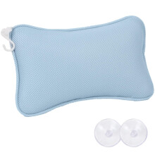 Bath Pillow with 2 Anti-Slip Suction Cups & 1 Hook, Bone Shaped Bathtub Small Pillows, Tub Back Rest Cushion, Bathroom Bathing Headrest for Support