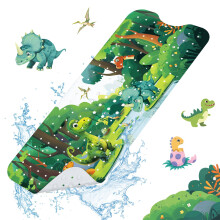 SHUCHING Green Dinosaurs Bath Mat Non Slip Kids, 100 X 40 cm Extra Long Baby Bathtub Mat Anti Slip, Boys Shower Mat Non Slip Anti Mould for Bathroom