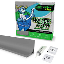ALITAIYI Wet Room Floor Barrier for Shower,Adhesive Shower Water Barrier,Collapsible Silicone Shower Tray Sealing Strip Water Dam,Shower Floor Water