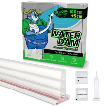 ALITAIYI Splash Guard Strip, Self-Adhesive Rubber Shower Water Stopper, Flexible Splash Protection, Splash Protection Strip for Shower Threshold,