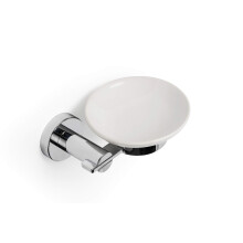 Croydex Flexi-Fix Metra Easy to Fit Soap Dish & Holder,Chrome,8.5 x 16.5 x 12 cm