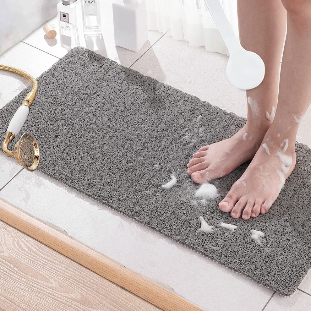 Bingobang Bath Mats Non Slip,Shower Mat Rubber 80X40cm,Extra Soft Anti-Mould, Machine-Washable,For Bathroom Floor,Bathtub(Grey) 5051221429694