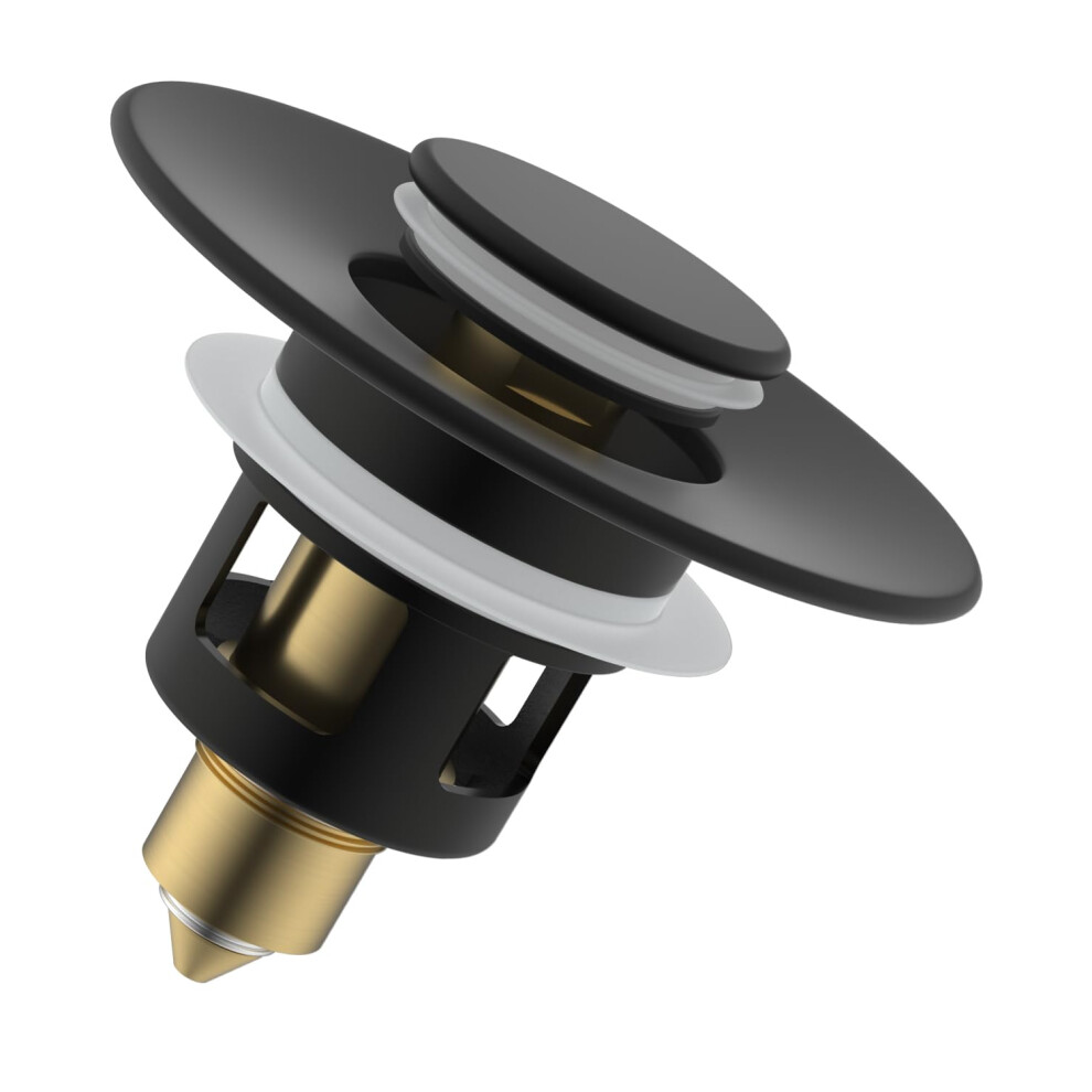 Hibbent Sink Plug Suitable For 25Mm To 46Mm, Pop Up Sink Plugs With Drain Strainer, Brass Bounce Core Push-Type Drain Plug, Universal Sink Stopper 5051221430676