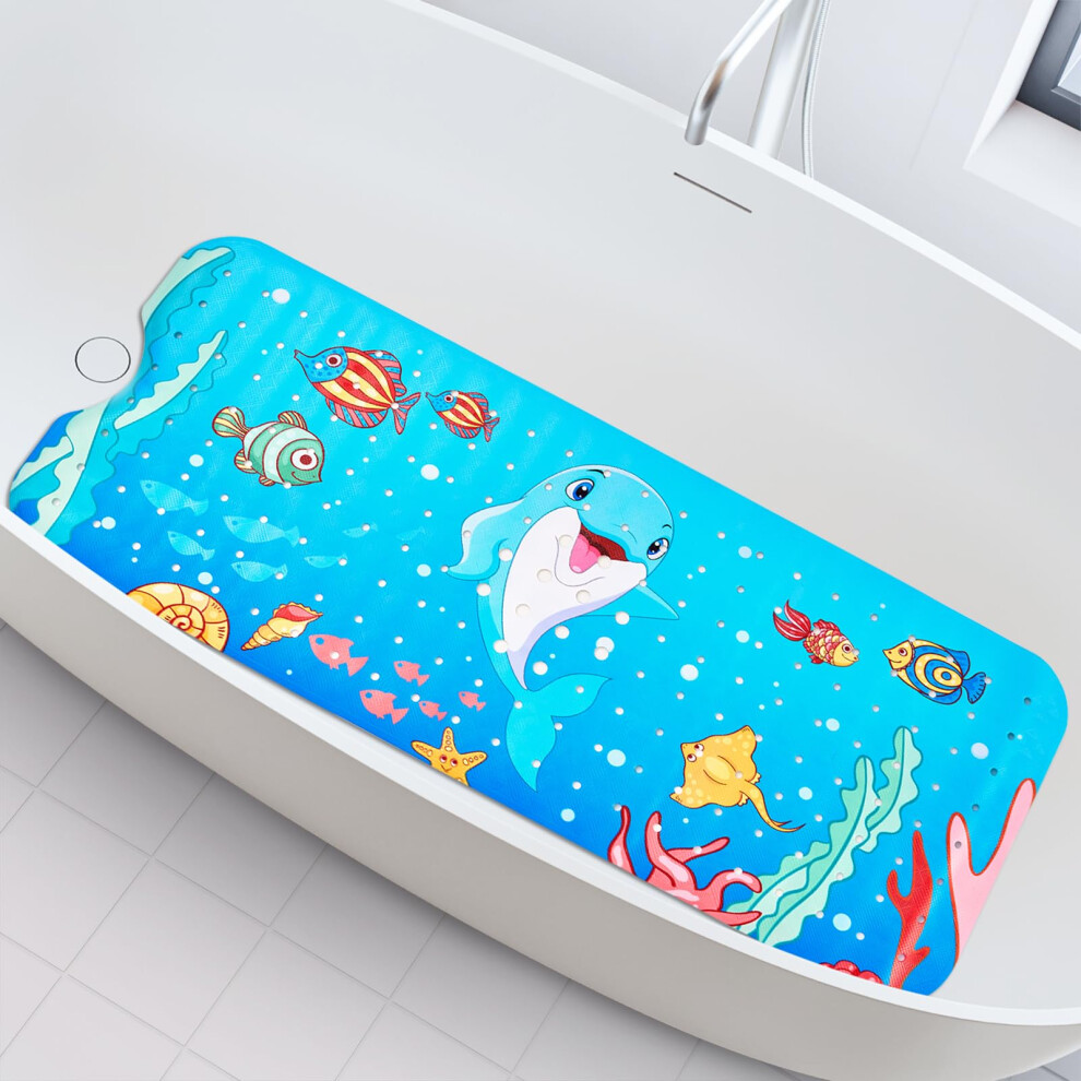 Weltrxe Baby Bath Mat Non Slip Anti Mould, 100X40cm Extra Long Bathtub Mat For Kids, Large Shower Mat For Inside Bath, Soft Tub Mat With Strong 5051221430874