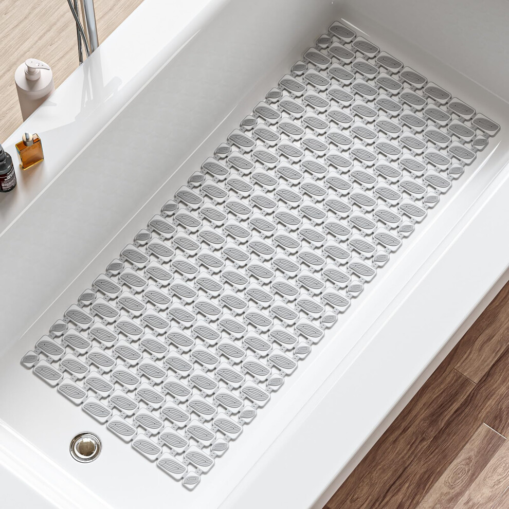 Xiyunte Large Shower Mat Non Slip Anti Mould For Elderly - 90X40 Cm Tpe Bath Mat Non Slip Shower Mats For Inside Shower, Non Slip Shower Mat With 5051221427478