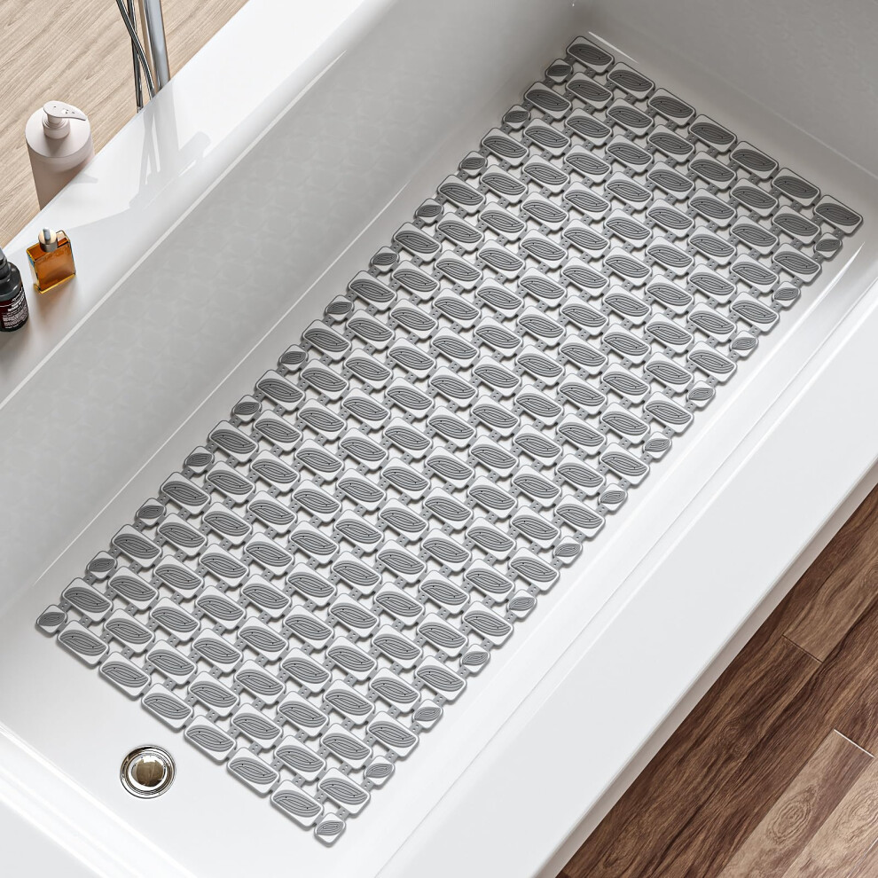 Xiyunte Large Shower Mat Non Slip Anti Mould For Elderly - 90X40 Cm Tpe Bath Mat Non Slip Shower Mats For Inside Shower, Non Slip Shower Mat With 5051221428475