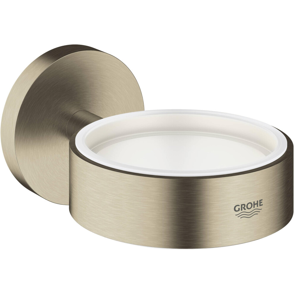 Grohe Essentials Holder For Use With The Glass, Soap Dish Or Soap Dispenser, German Engineered, Metal In Brushed Nickel And With Concealed Fastening,