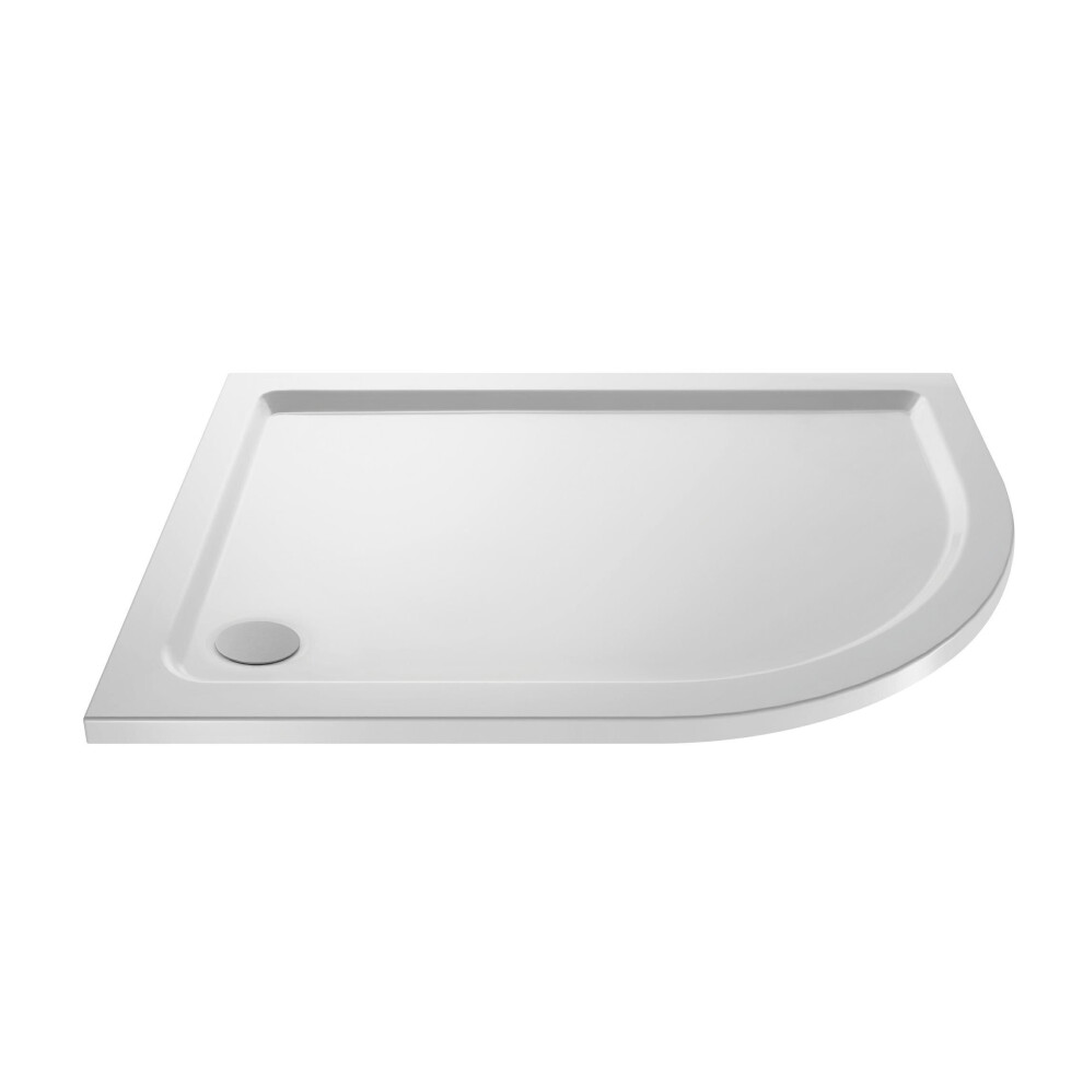 Veebath Offset Quadrant Shower Tray 900X760mm, Stone Resin Tray For Shower Enclosure, Glass Door Bathroom- Right Hand, White 5051221437859