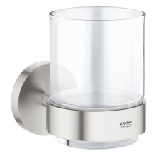 GROHE Essentials New Crystal Glass with Holder Supersteel 40447DC1